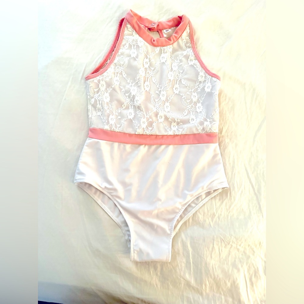 Girls Elegant High-Neck Ballet Leotard- large